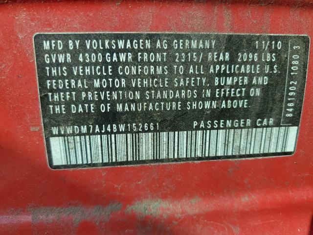 Photo 12 VIN: WVWDM7AJ4BW152661 - VOLKSWAGEN GOLF 