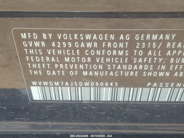 Photo 8 VIN: WVWDM7AJ5DW090643 - VOLKSWAGEN GOLF 