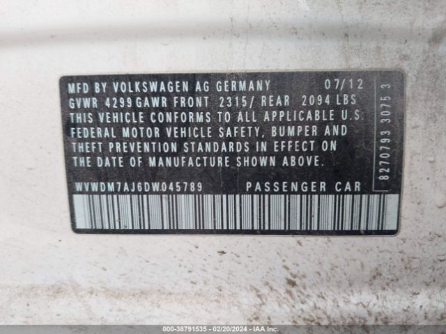 Photo 8 VIN: WVWDM7AJ6DW045789 - VOLKSWAGEN GOLF 