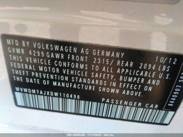 Photo 8 VIN: WVWDM7AJXDW110496 - VOLKSWAGEN GOLF 