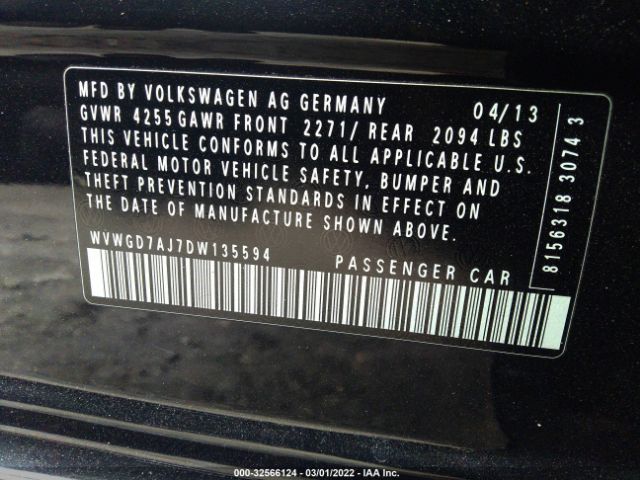 Photo 8 VIN: WVWGD7AJ7DW135594 - VOLKSWAGEN GTI 