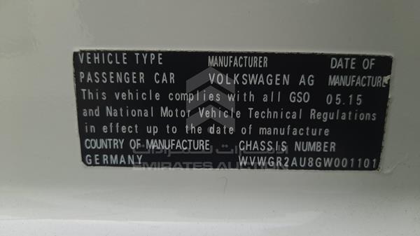 Photo 2 VIN: WVWGR2AU8GW001101 - VOLKSWAGEN GOLF 