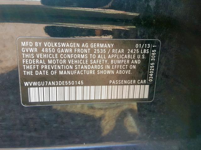 Photo 9 VIN: WVWGU7AN3DE550145 - VOLKSWAGEN CC VR6 4MO 