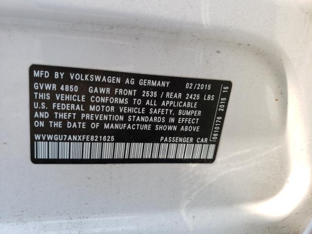 Photo 9 VIN: WVWGU7ANXFE821625 - VOLKSWAGEN CC VR6 4MO 