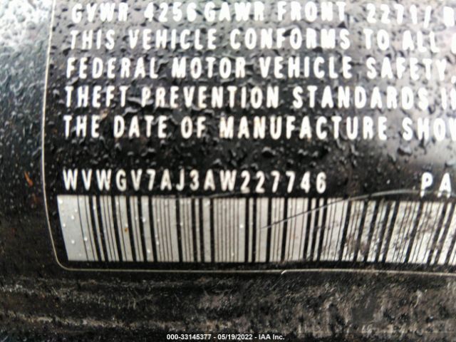 Photo 8 VIN: WVWGV7AJ3AW227746 - VOLKSWAGEN GTI 