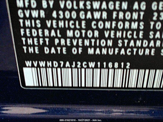 Photo 8 VIN: WVWHD7AJ2CW116812 - VOLKSWAGEN GTI 