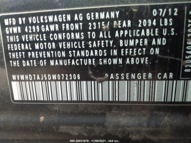 Photo 8 VIN: WVWHD7AJ5DW072306 - VOLKSWAGEN GTI 