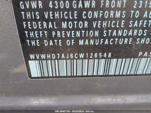 Photo 8 VIN: WVWHD7AJ6CW126548 - VOLKSWAGEN GTI 