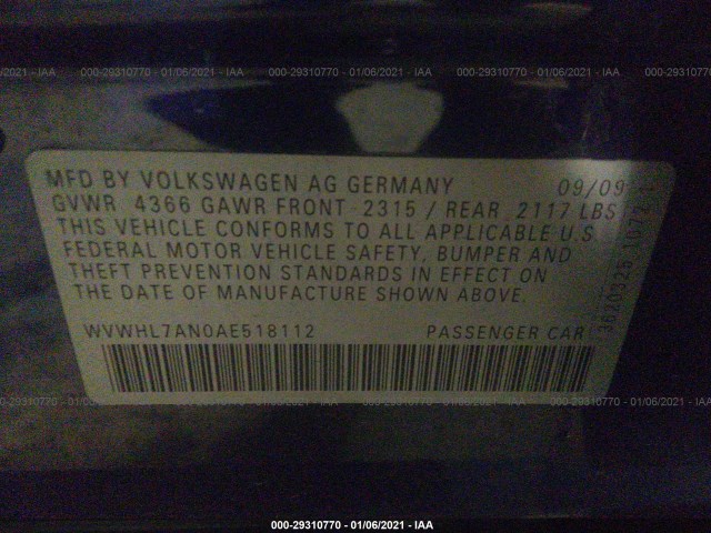 Photo 8 VIN: WVWHL7AN0AE518112 - VOLKSWAGEN CC 