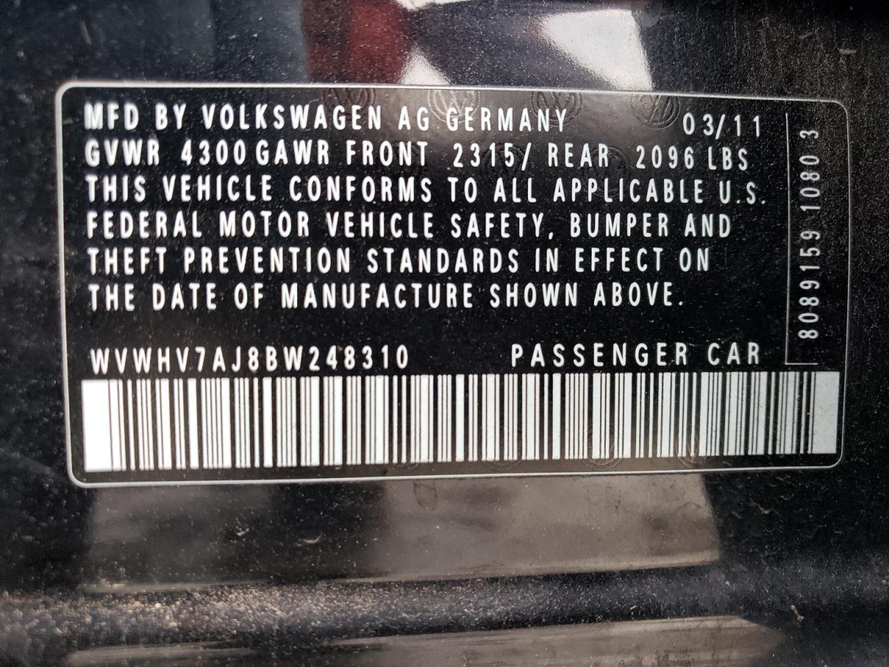 Photo 11 VIN: WVWHV7AJ8BW248310 - VOLKSWAGEN GTI 