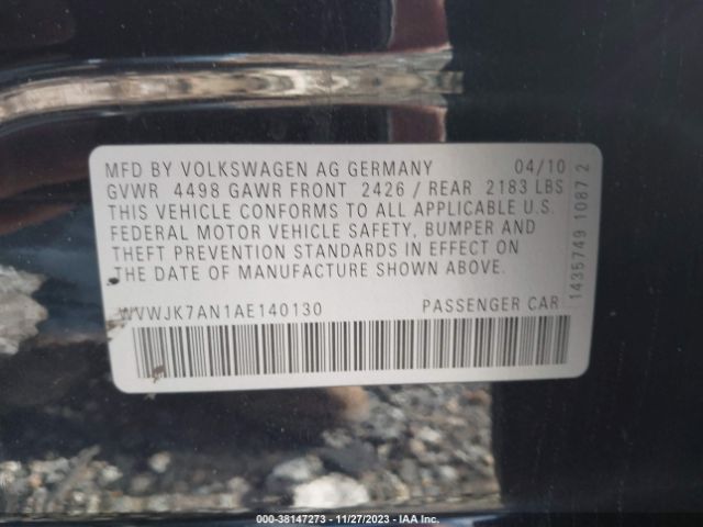 Photo 8 VIN: WVWJK7AN1AE140130 - VOLKSWAGEN PASSAT 