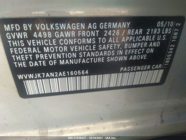 Photo 8 VIN: WVWJK7AN2AE160564 - VOLKSWAGEN PASSAT 