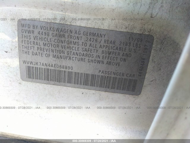 Photo 8 VIN: WVWJK7AN4AE068890 - VOLKSWAGEN PASSAT SEDAN 