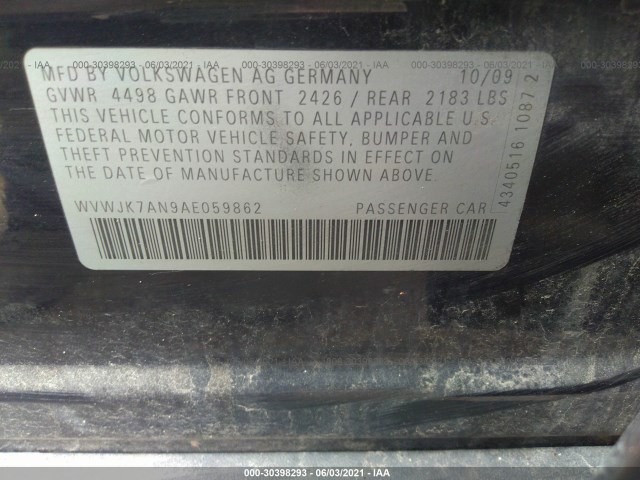 Photo 8 VIN: WVWJK7AN9AE059862 - VOLKSWAGEN PASSAT SEDAN 