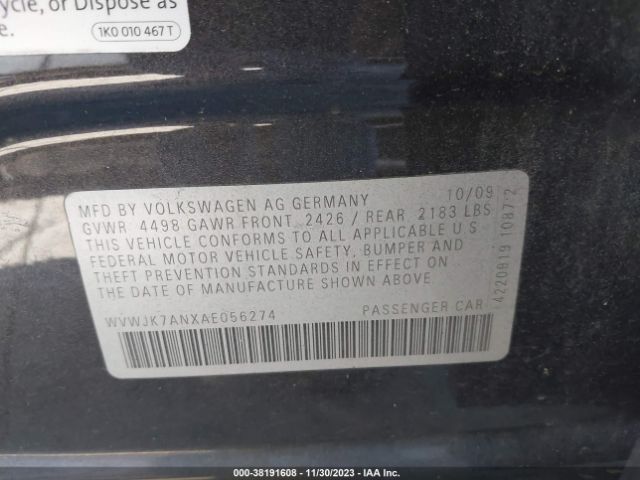 Photo 8 VIN: WVWJK7ANXAE056274 - VOLKSWAGEN PASSAT 