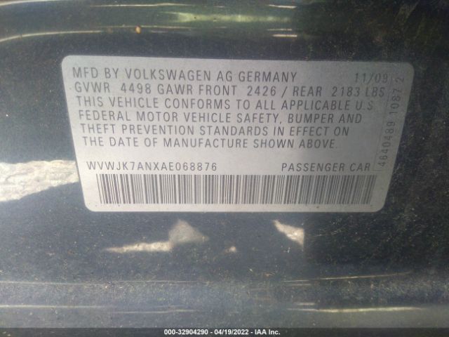 Photo 8 VIN: WVWJK7ANXAE068876 - VOLKSWAGEN PASSAT SEDAN 