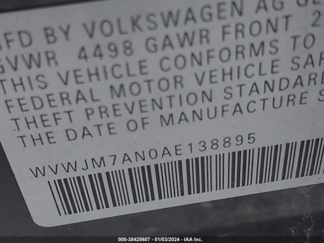 Photo 8 VIN: WVWJM7AN0AE138895 - VOLKSWAGEN PASSAT 