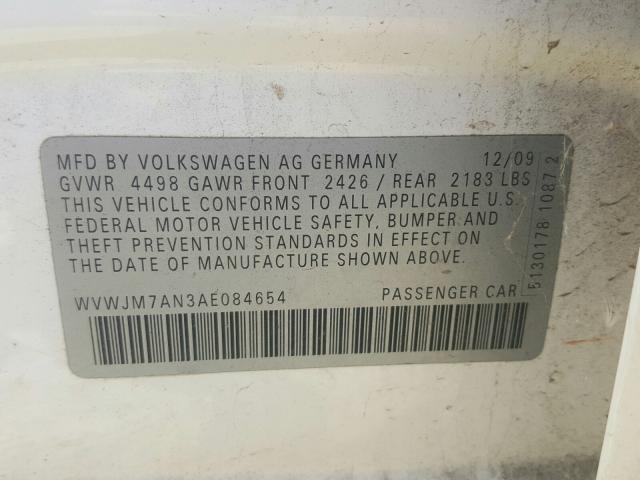 Photo 9 VIN: WVWJM7AN3AE084654 - VOLKSWAGEN PASSAT 