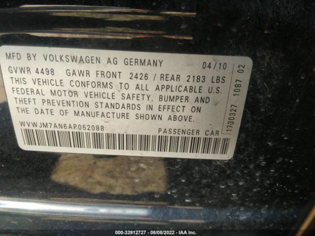 Photo 8 VIN: WVWJM7AN6AP052088 - VOLKSWAGEN PASSAT 