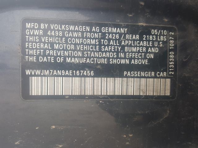 Photo 9 VIN: WVWJM7AN9AE167456 - VOLKSWAGEN PASSAT 