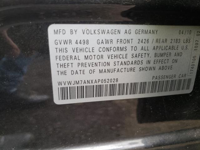 Photo 9 VIN: WVWJM7ANXAP052028 - VOLKSWAGEN PASSAT 