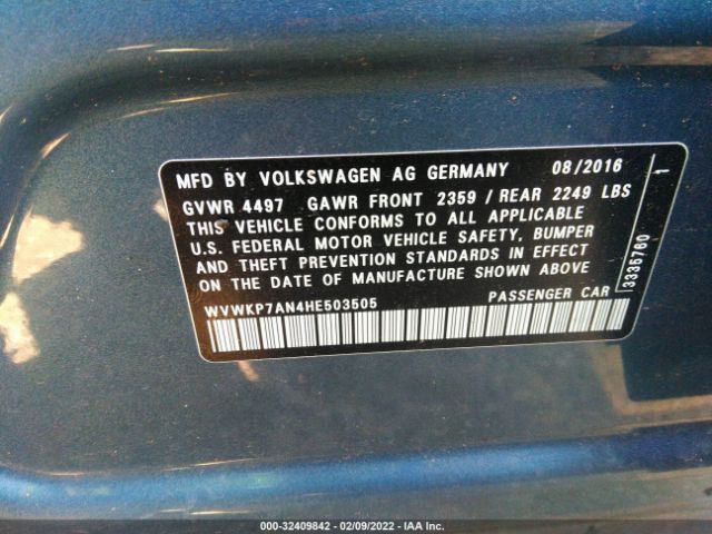 Photo 8 VIN: WVWKP7AN4HE503505 - VOLKSWAGEN CC 