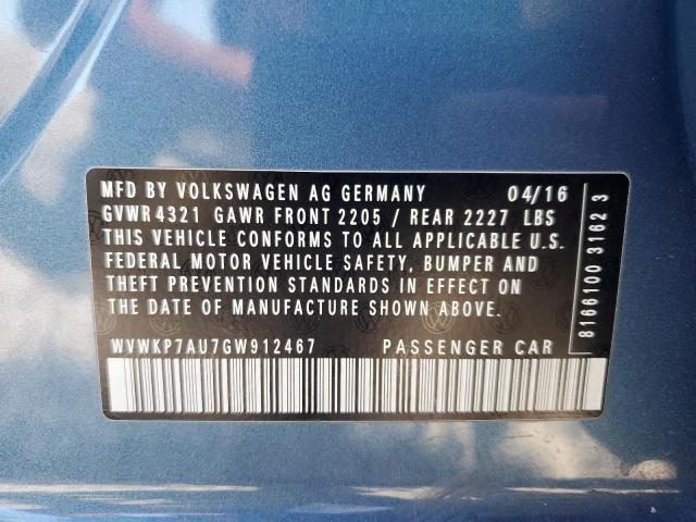 Photo 12 VIN: WVWKP7AU7GW912467 - VOLKSWAGEN E-GOLF SE 