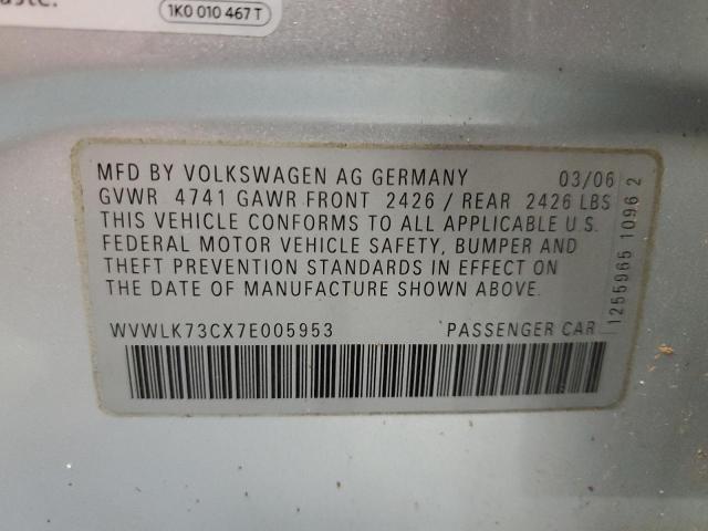 Photo 11 VIN: WVWLK73CX7E005953 - VOLKSWAGEN PASSAT 