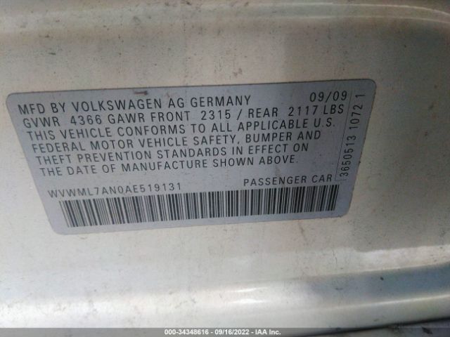 Photo 8 VIN: WVWML7AN0AE519131 - VOLKSWAGEN CC 