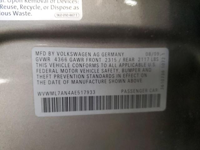 Photo 11 VIN: WVWML7AN4AE517933 - VOLKSWAGEN CC 