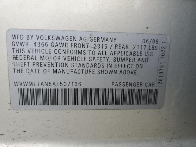 Photo 12 VIN: WVWML7AN5AE507136 - VOLKSWAGEN CC 