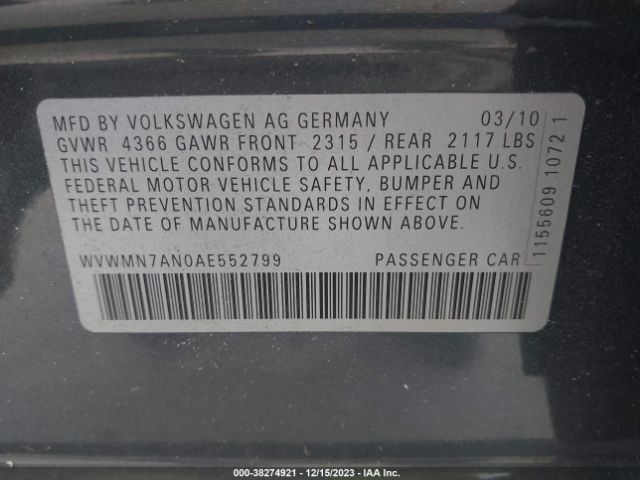 Photo 8 VIN: WVWMN7AN0AE552799 - VOLKSWAGEN CC 