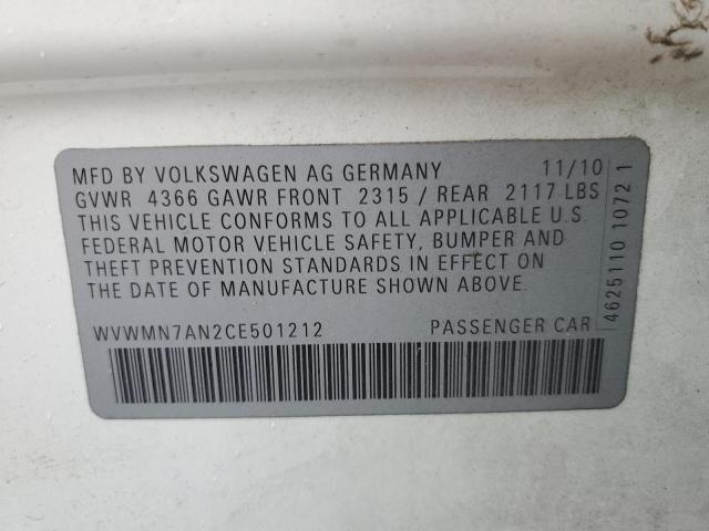 Photo 11 VIN: WVWMN7AN2CE501212 - VOLKSWAGEN CC 