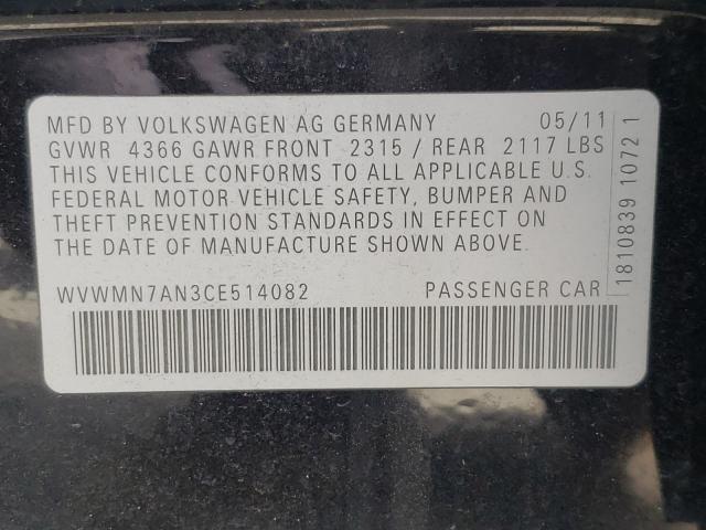 Photo 9 VIN: WVWMN7AN3CE514082 - VOLKSWAGEN CC 