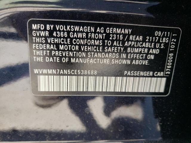 Photo 12 VIN: WVWMN7AN5CE538688 - VOLKSWAGEN CC 