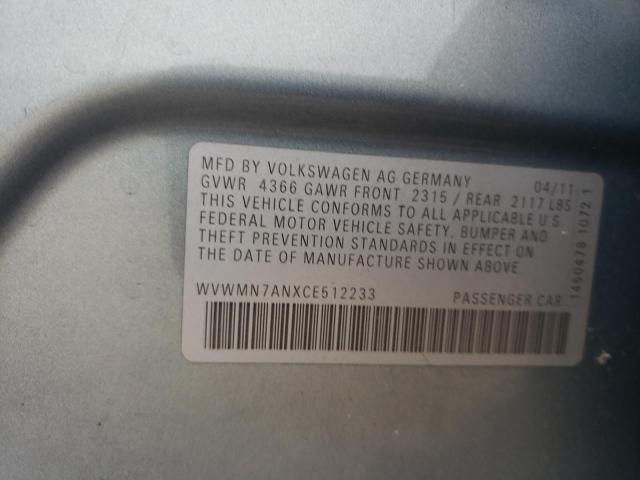 Photo 11 VIN: WVWMN7ANXCE512233 - VOLKSWAGEN CC 