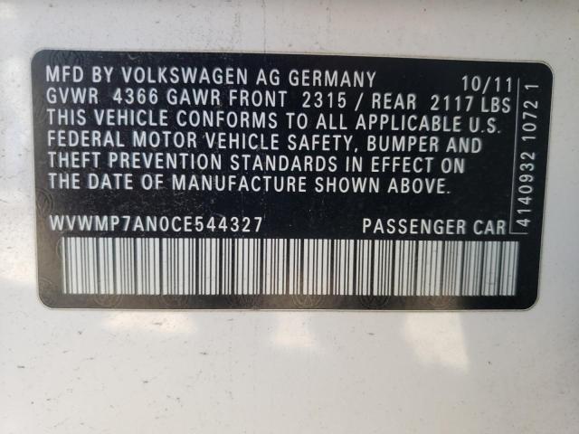 Photo 11 VIN: WVWMP7AN0CE544327 - VOLKSWAGEN CC 