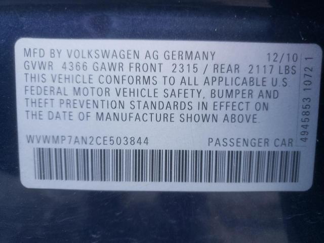 Photo 12 VIN: WVWMP7AN2CE503844 - VOLKSWAGEN CC 