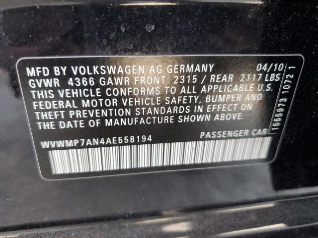 Photo 11 VIN: WVWMP7AN4AE558194 - VOLKSWAGEN CC SPORT 