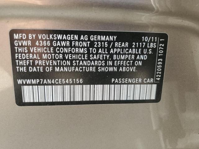 Photo 11 VIN: WVWMP7AN4CE545156 - VOLKSWAGEN CC 