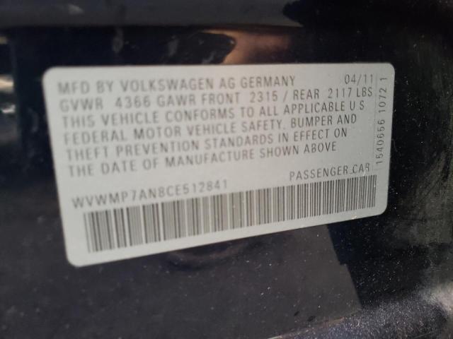 Photo 9 VIN: WVWMP7AN8CE512841 - VOLKSWAGEN PASSAT 