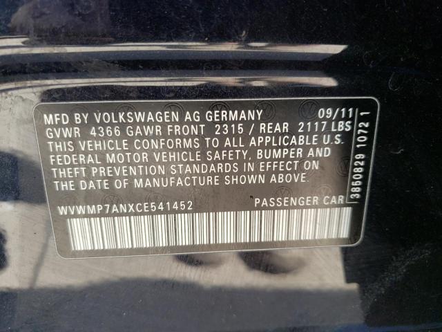 Photo 9 VIN: WVWMP7ANXCE541452 - VOLKSWAGEN CC SPORT 