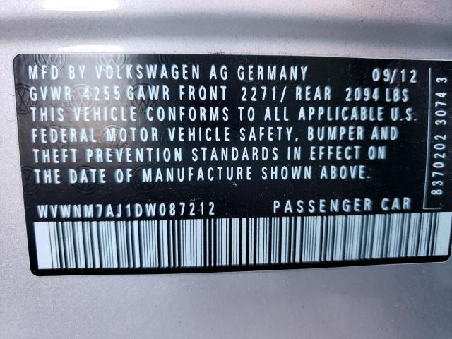 Photo 9 VIN: WVWNM7AJ1DW087212 - VOLKSWAGEN GOLF 