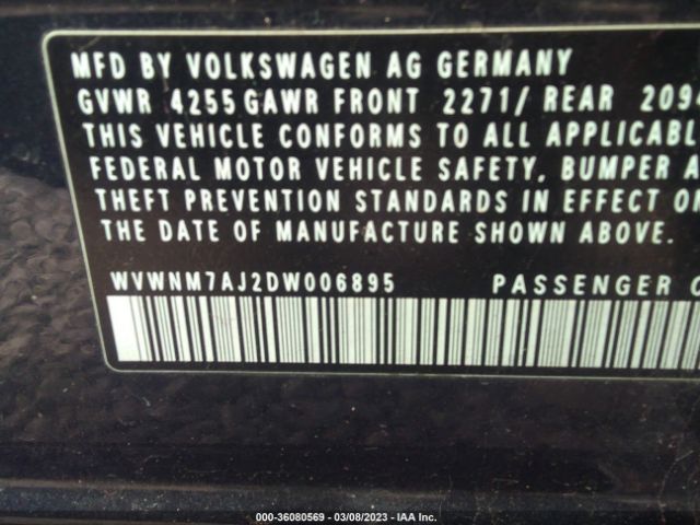 Photo 8 VIN: WVWNM7AJ2DW006895 - VOLKSWAGEN GOLF 