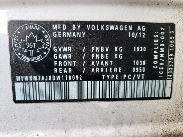 Photo 11 VIN: WVWNM7AJXDW116092 - VOLKSWAGEN GOLF 