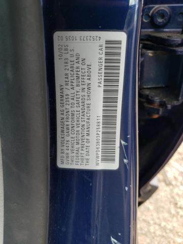 Photo 11 VIN: WVWPD63B03P258811 - VOLKSWAGEN PASSAT 