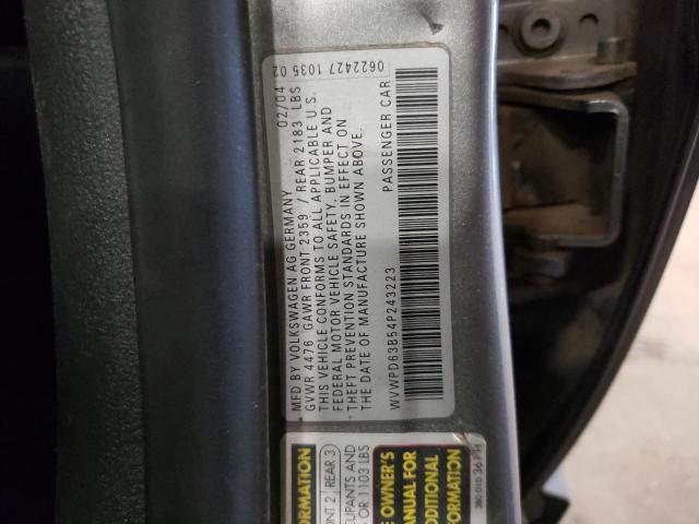 Photo 11 VIN: WVWPD63B54P243223 - VOLKSWAGEN PASSAT 