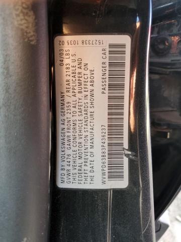 Photo 11 VIN: WVWPD63B83P436237 - VOLKSWAGEN PASSAT 