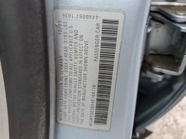 Photo 11 VIN: WVWPD63B94E164116 - VOLKSWAGEN PASSAT 