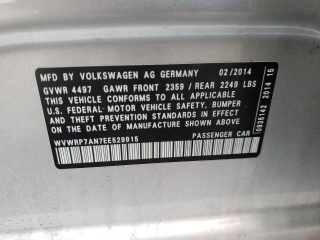 Photo 12 VIN: WVWRP7AN7EE529915 - VOLKSWAGEN CC 